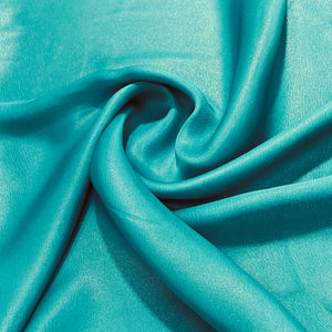 Turquoise Green Solid Gold Shimmer Georgrette Satin Fabric - TradeUNO