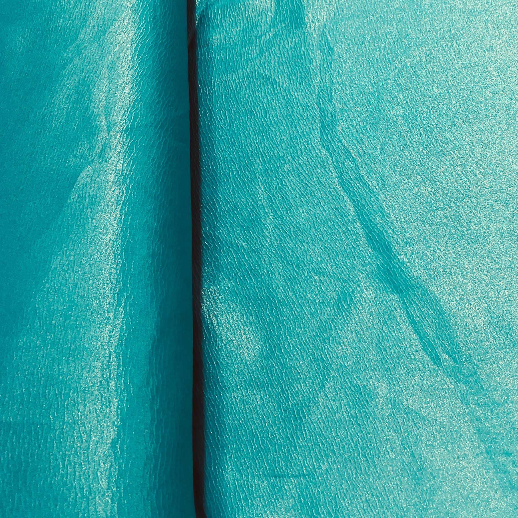 Turquoise Green Solid Gold Shimmer Georgrette Satin Fabric - TradeUNO