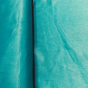 Turquoise Green Solid Gold Shimmer Georgrette Satin Fabric - TradeUNO