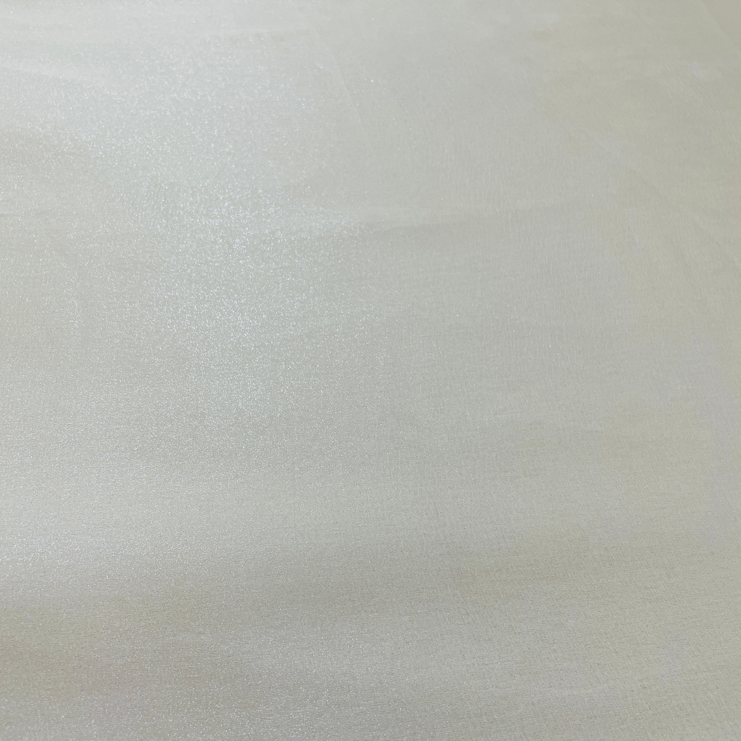 Cream Solid Silver Shimmer Georgrette Satin - TradeUNO