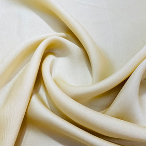 Cream Solid Silver Shimmer Georgrette Satin - TradeUNO