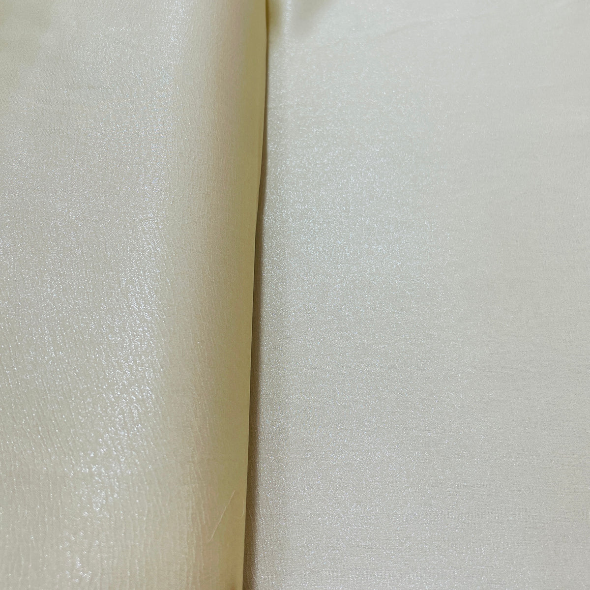 Cream Solid Silver Shimmer Georgrette Satin - TradeUNO
