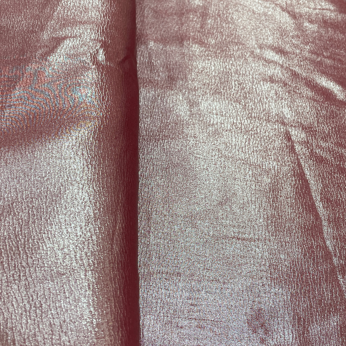 Rose Red Solid Silver Shimmer Georgrette Satin - TradeUNO