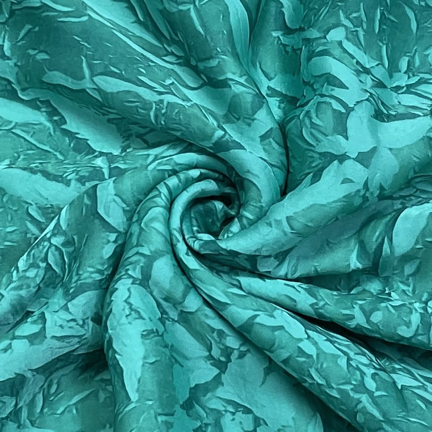 classic green crushed bemberg silk