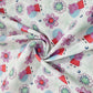 White Kids Print Cotton Fabric