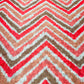 Red & Multicolor Chevron Embroidery Schiffli Cotton Schiffli Fabric