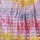 Red Shibori Embroidery Chinnon Fabric