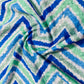 Blue Chevron Embroidery Cotton Schiffli Fabric