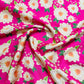 Pink Cream Floral Print Modal Satin - TradeUNO
