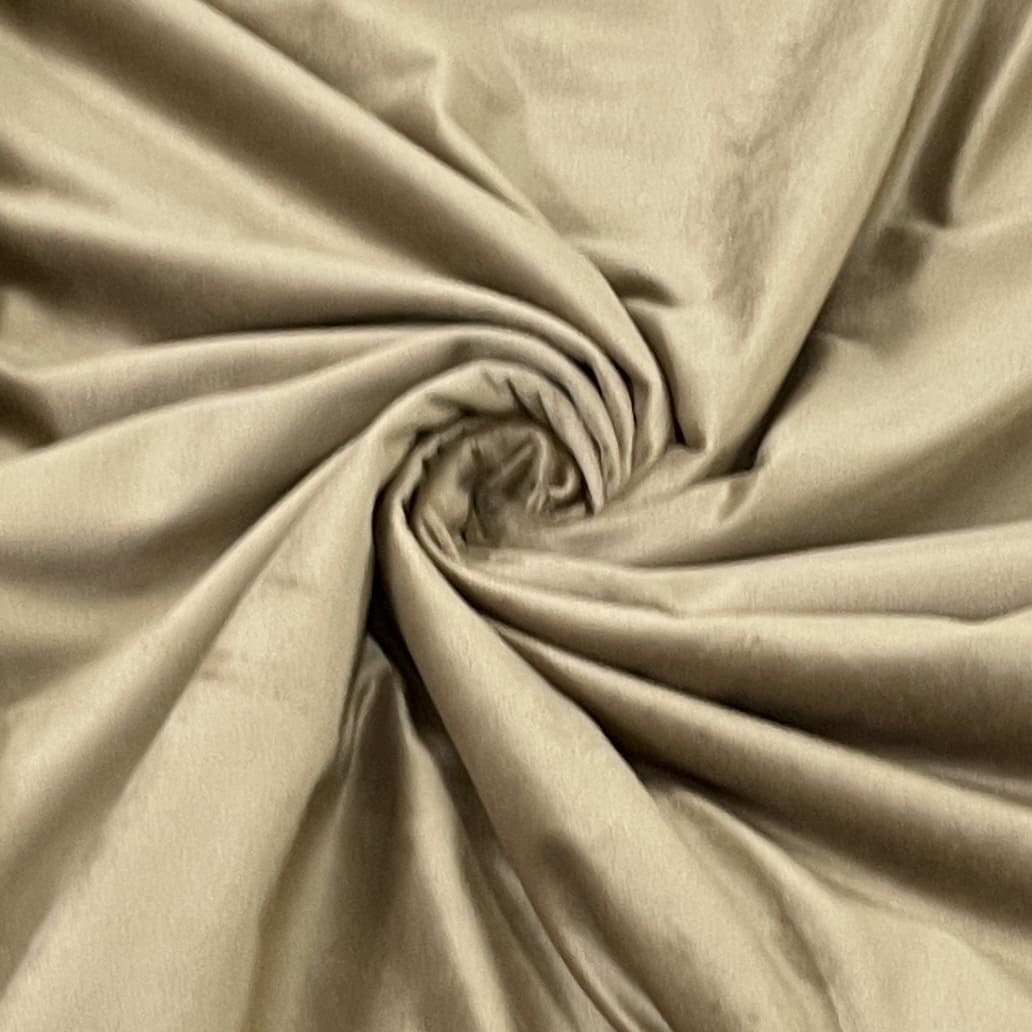 Classic Brown Solid Poly Velvet Fabric