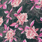 Black & Pink Floral Brasso Georgette Fabric