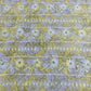 Yellow White Thread Embroidery Imported Organza Chiffon Fabric - TradeUNO