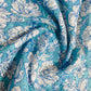 Blue White Thread Embroidery Imported Organza Chiffon Fabric - TradeUNO