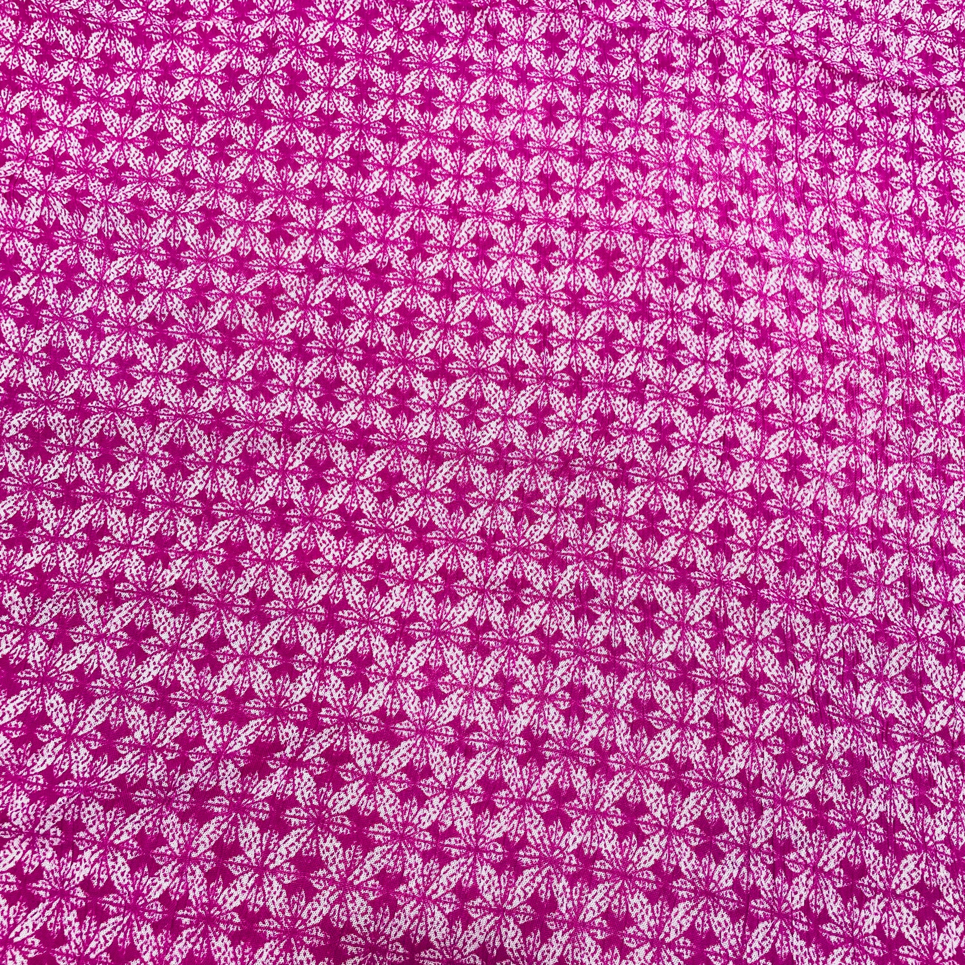 Pink Geometerical Print Rayon Fabric - TradeUNO