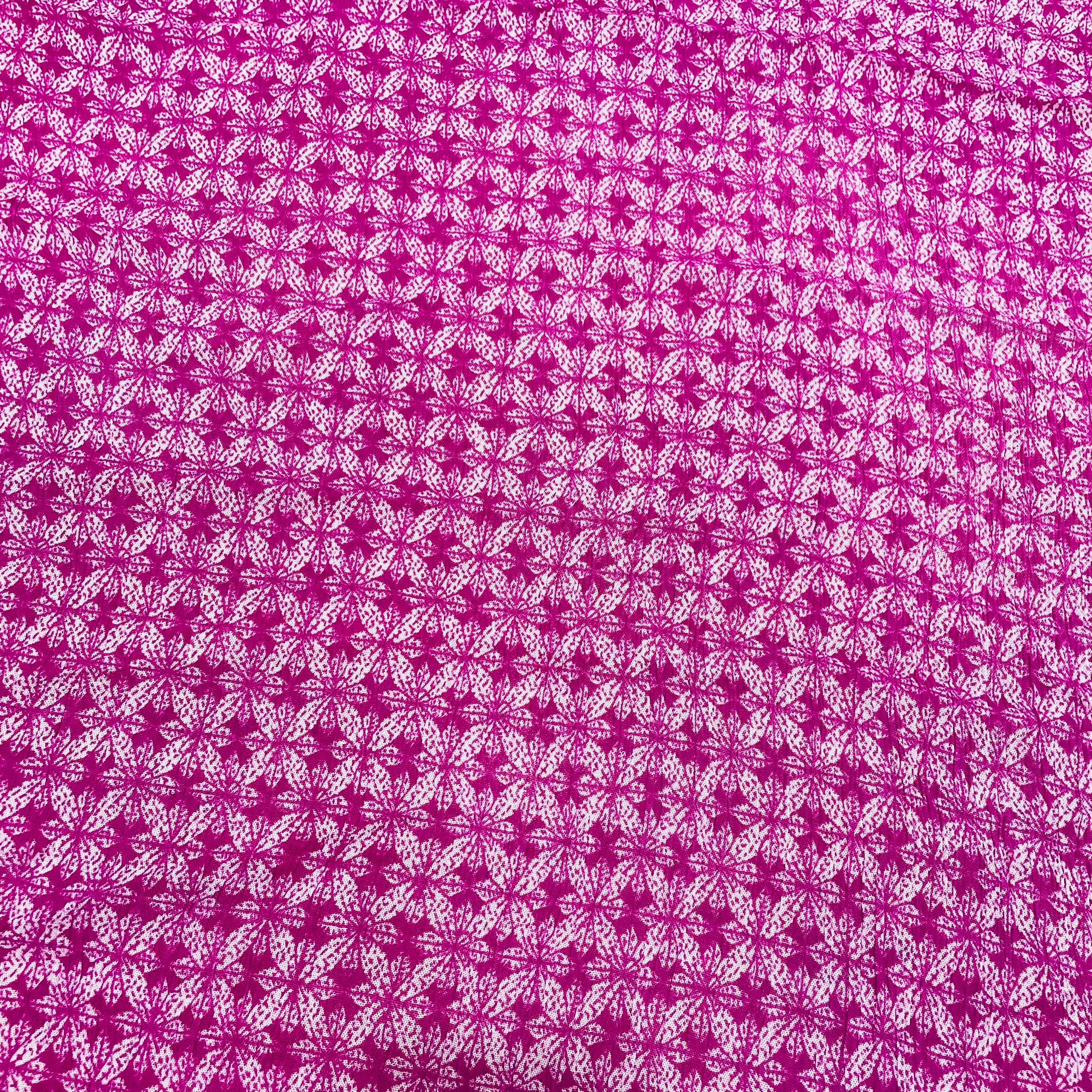 Pink Geometerical Print Rayon Fabric - TradeUNO