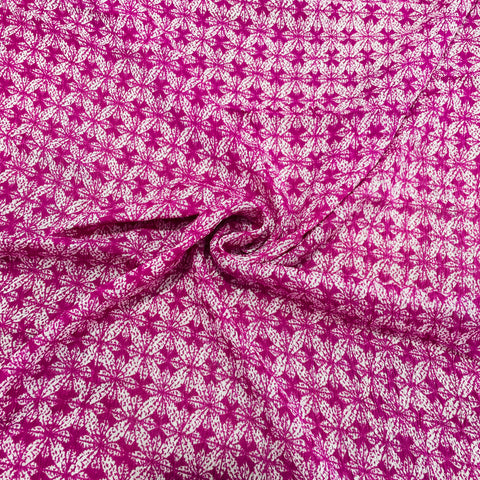 Pink Geometerical Print Rayon Fabric - TradeUNO