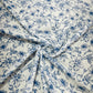 White Blue Floral Print Cotton Fabric - TradeUNO