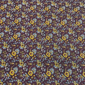 Purple Yellow Floral Print Rayon Fabric TU-11652 - TradeUNO