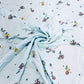 Sky Blue Floral Print Rayon Fabric - TradeUNO