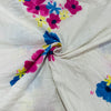 White Multicolor Floral Print Cotton Fabric - TradeUNO