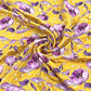 Classic Mustard Yellow Multicolor Floral Sequence Pearl Embroidery Natural Crape Fabric