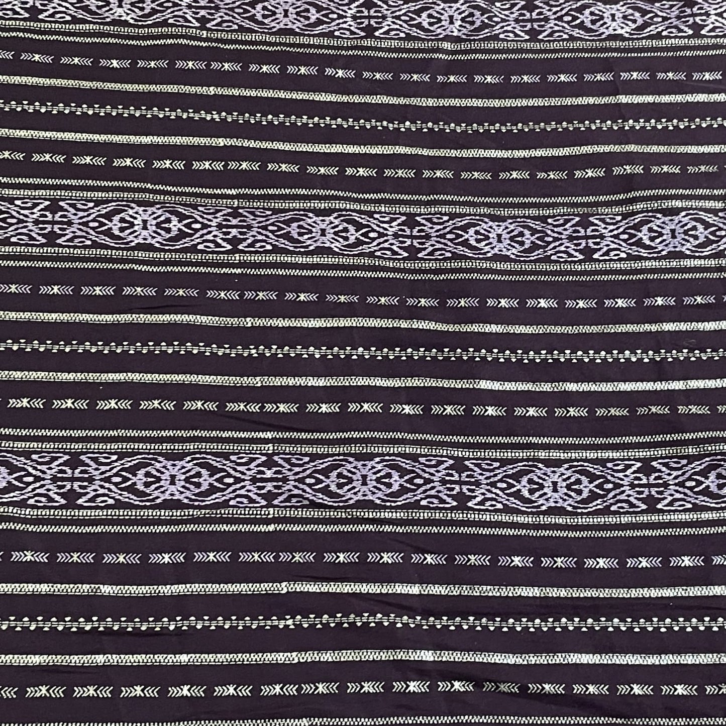 Classic Purple Gold Stripes Foil Print Silk Fabric