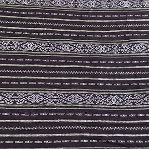 Classic Purple Gold Stripes Foil Print Silk Fabric