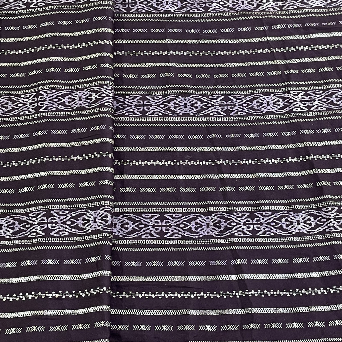 Classic Purple Gold Stripes Foil Print Silk Fabric