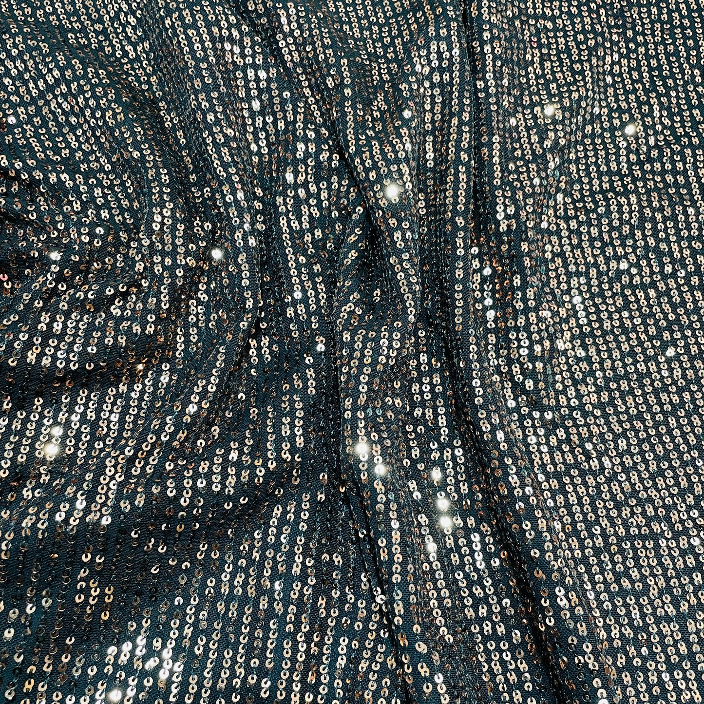Black & Golden Sequence Embroidery Net Fabric - TradeUNO