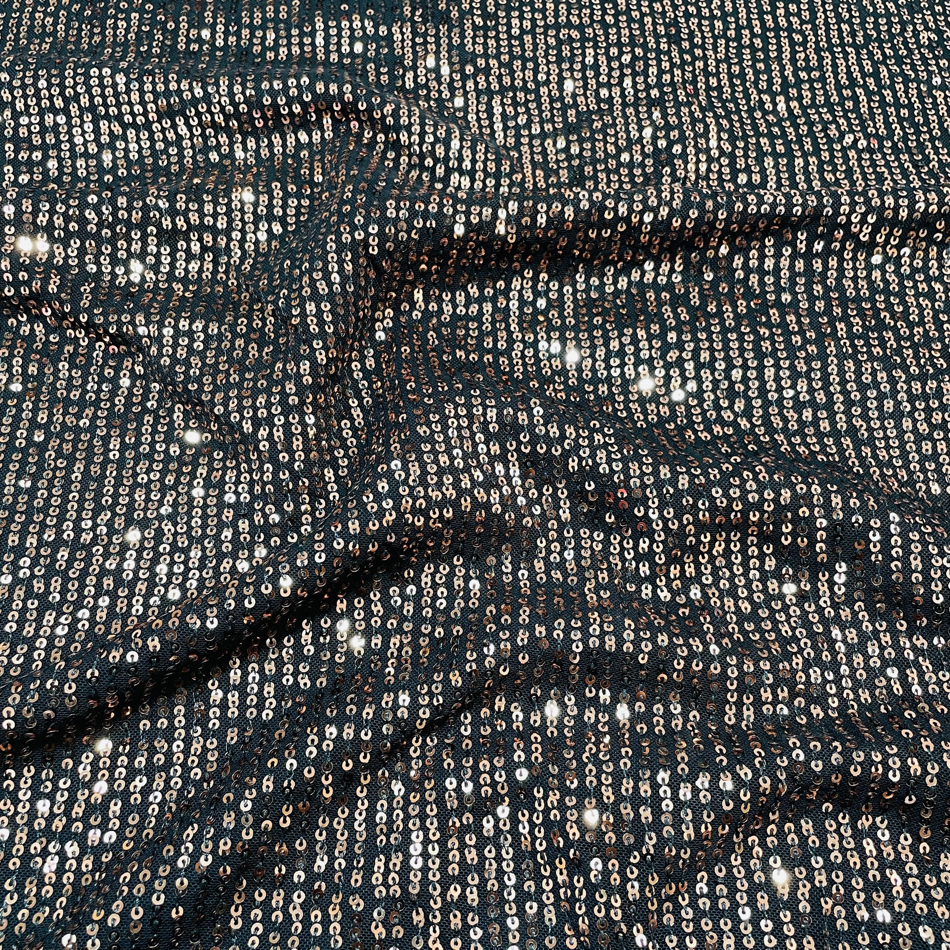 Black & Golden Sequence Embroidery Net Fabric - TradeUNO