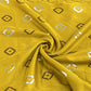 Classic Yellow Gold Foil Print Silk Fabric