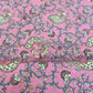 Dull Pink & Multicolor Floral Slub Tusser Silk Fabric