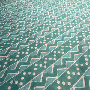 Sea Green Chevron Print Cotton Fabric
