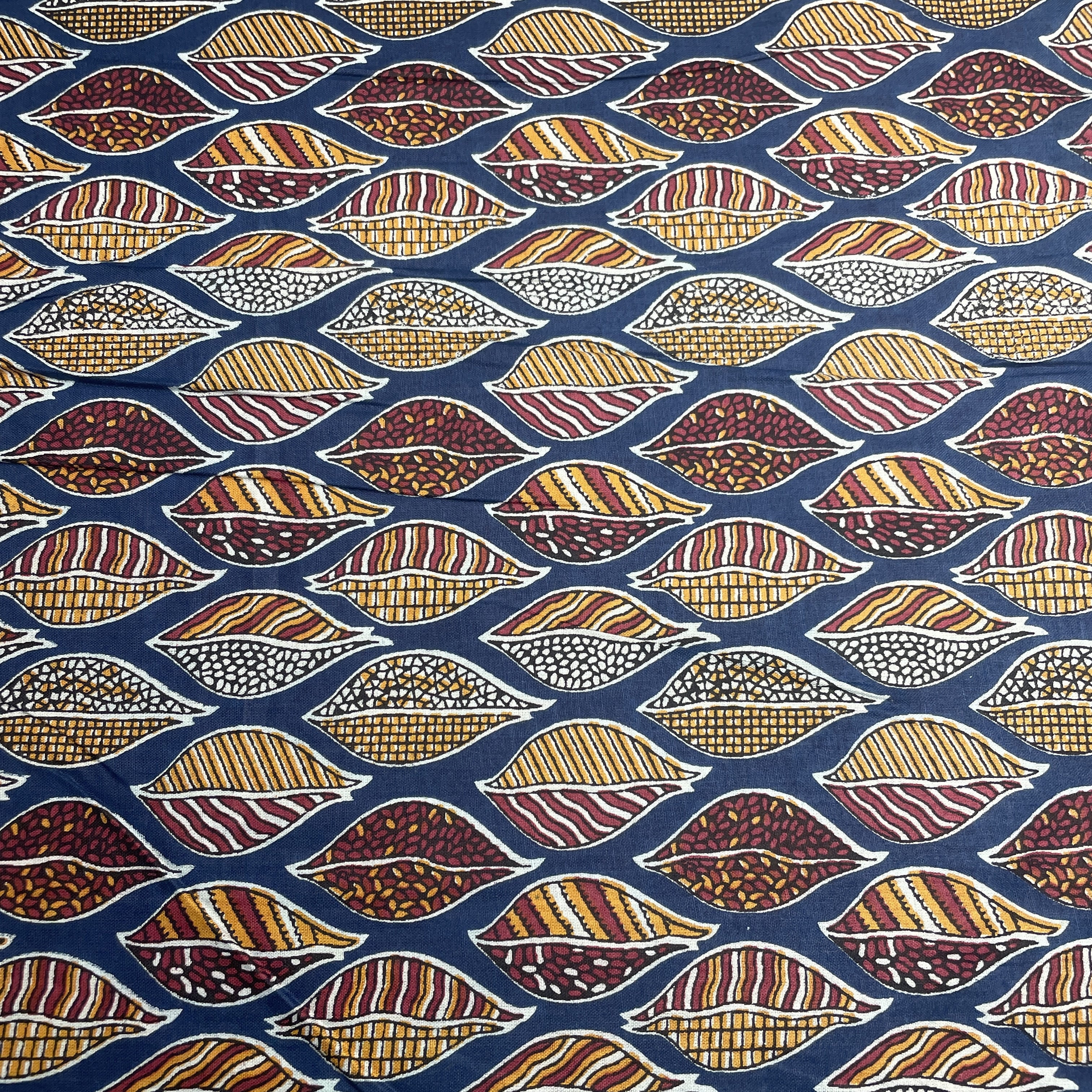 Blue Multicolor Handblock Print Cotton Fabric