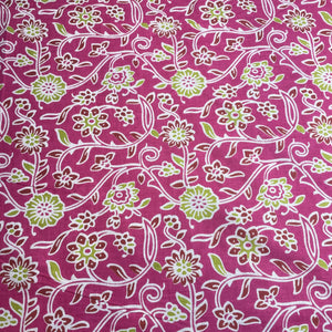 Pink Red Flower Print Cotton Fabric