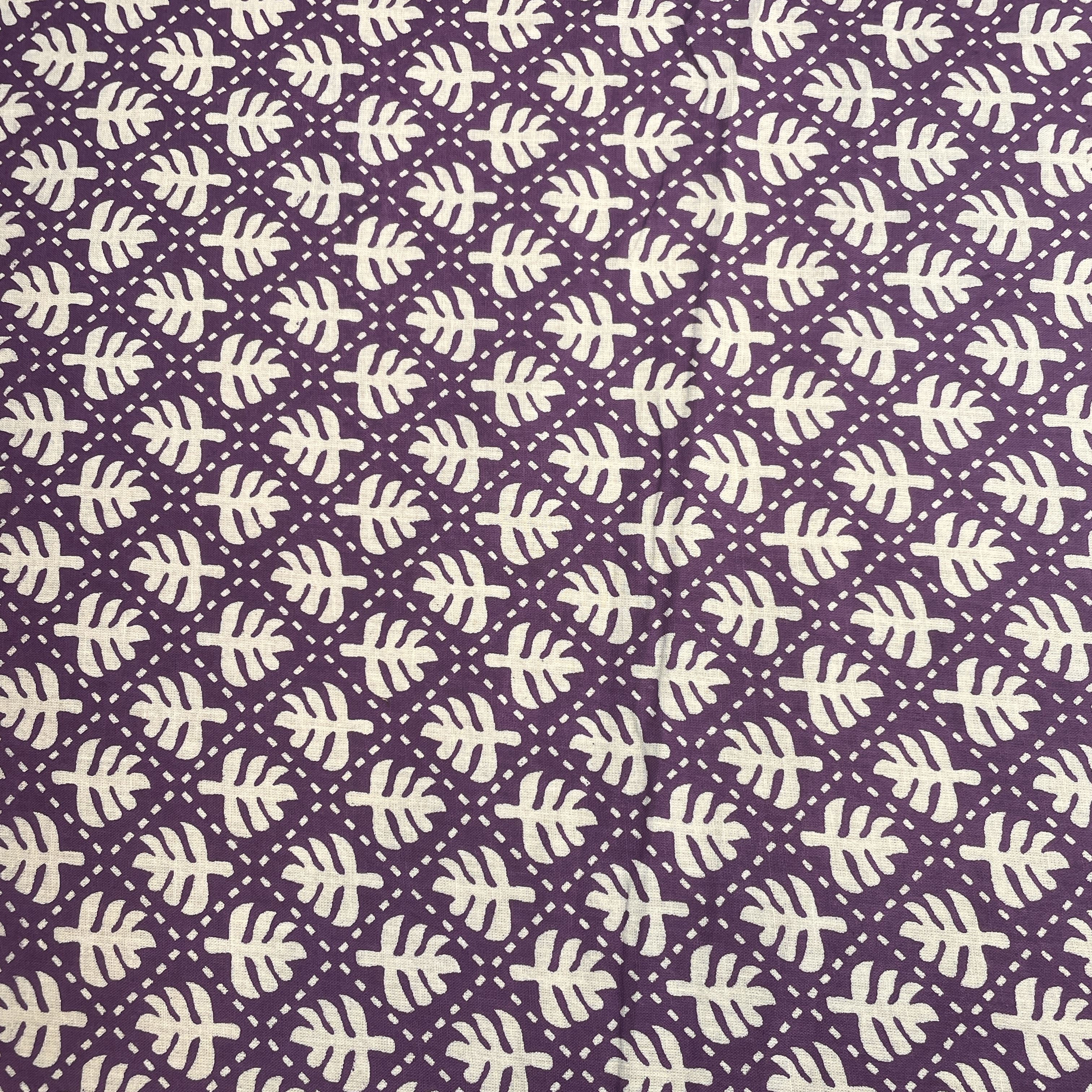Purple Dabu Print Cotton Fabric