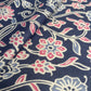 Blue Pink Flower Print Cotton Fabric