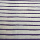 White Purple Stripes Print Cotton Fabric