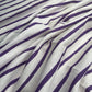 White Purple Stripes Print Cotton Fabric