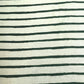 White Green Stripes Print Cotton Fabric