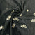 Black & Golden Foil Stripe Russian Silk Fabric