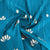 Teal Green & Golden Foil Stripe Russian Silk Fabric