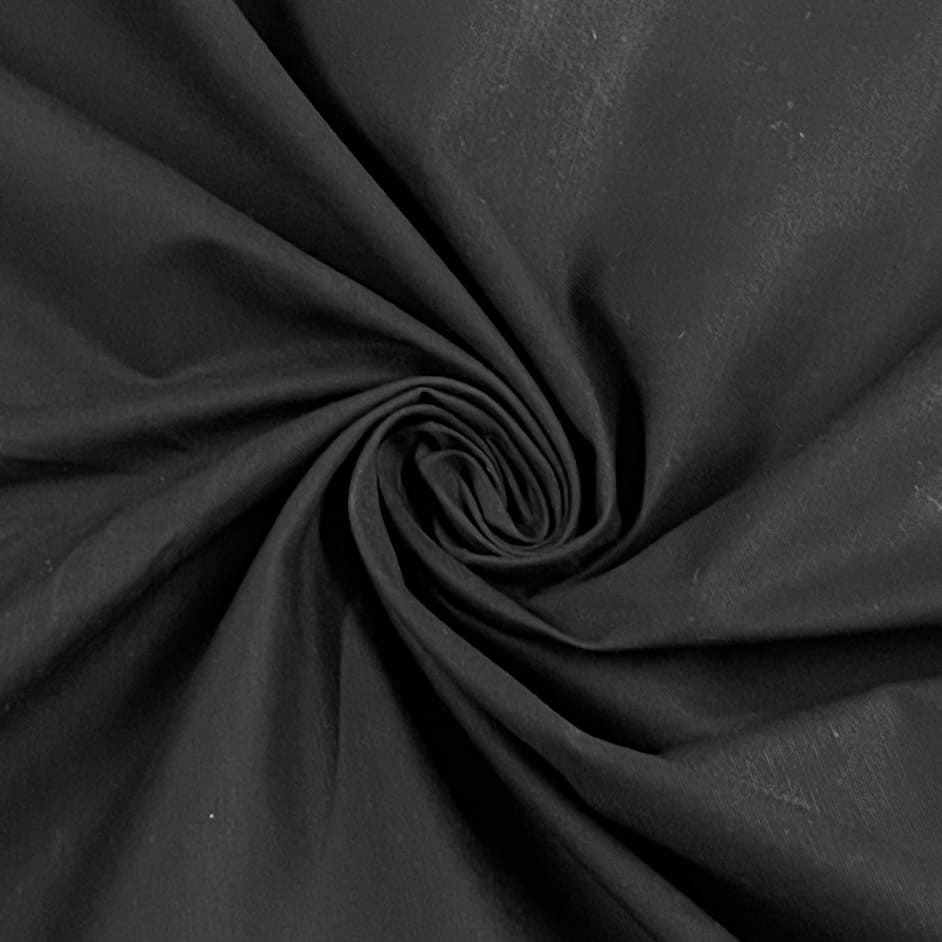 Classic  Black Solid Cotton Dyed Brushing Fabric