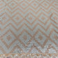 Peach Pink With Brown Silver Chevron Sequence Embroidery Net Fabric - TradeUNO