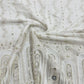 White & Silver Floral Sequence Embroidery Dyeable Georgette Fabric
