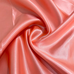 Salmon Pink Solid Satin Fabric - TradeUNO