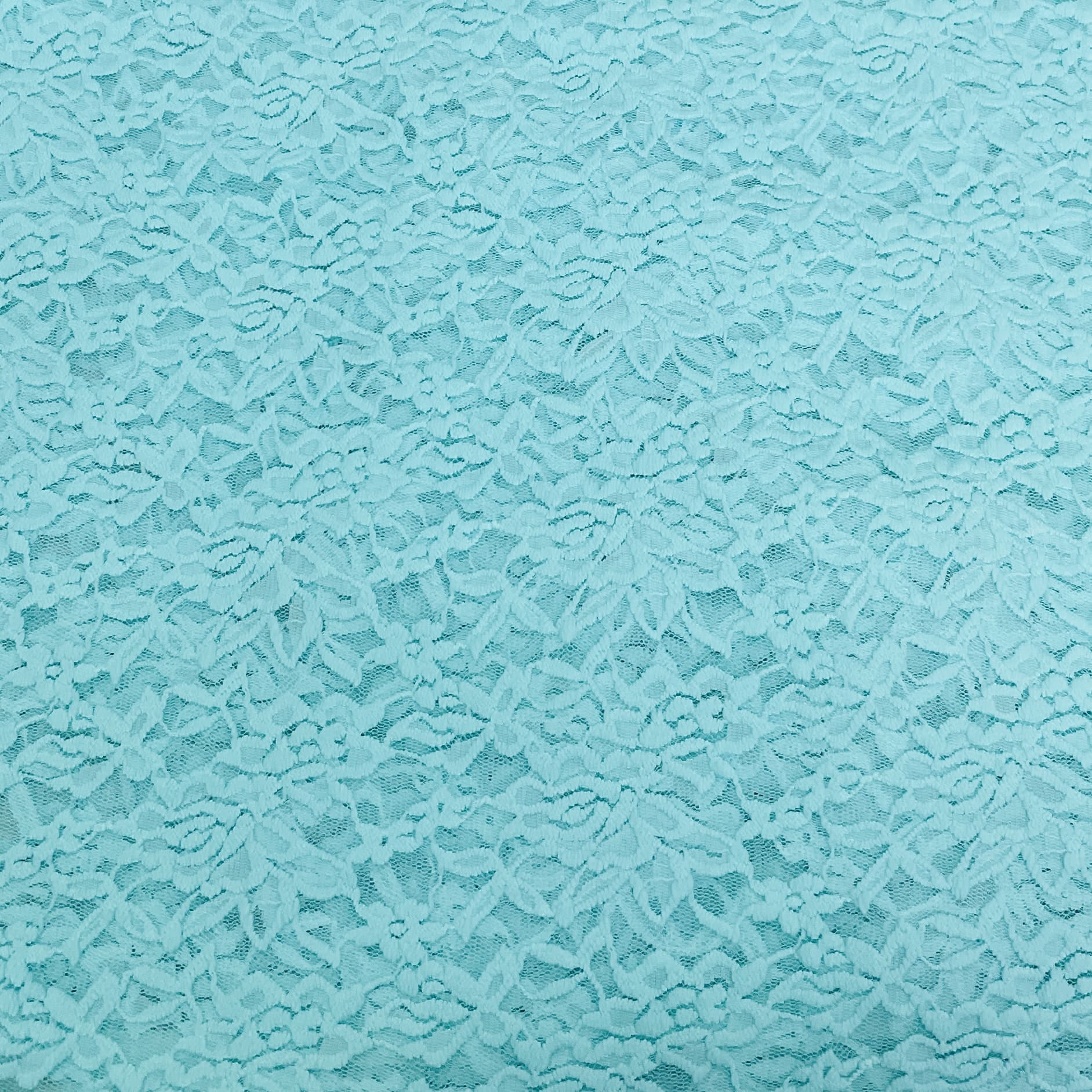Classic Sky Blue Floral Print Chantilly Net Fabric