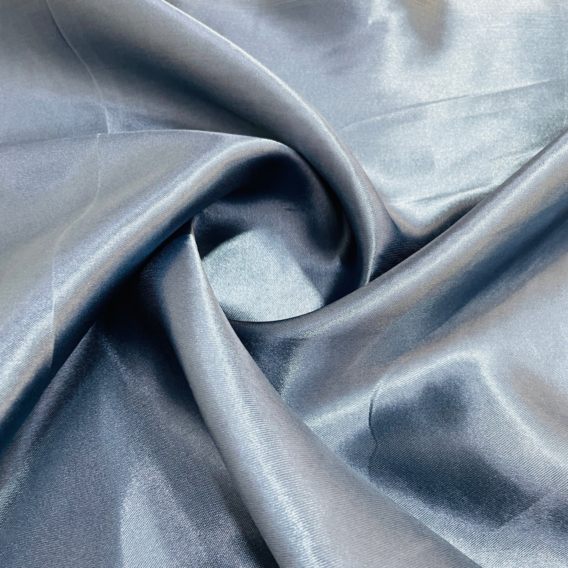 Peacock Blue Solid Satin Fabric - TradeUNO