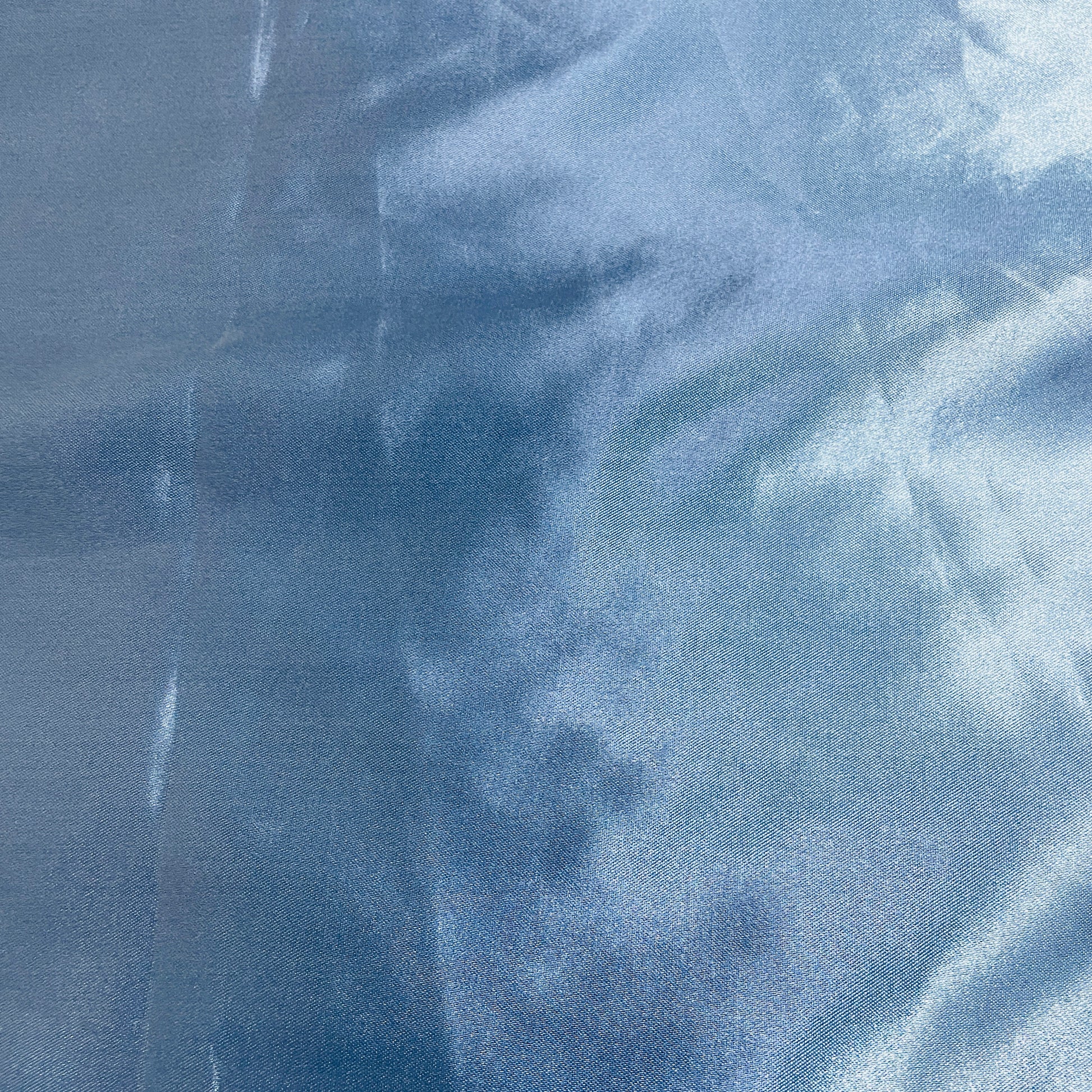 Spruce Blue Solid Satin Fabric - TradeUNO