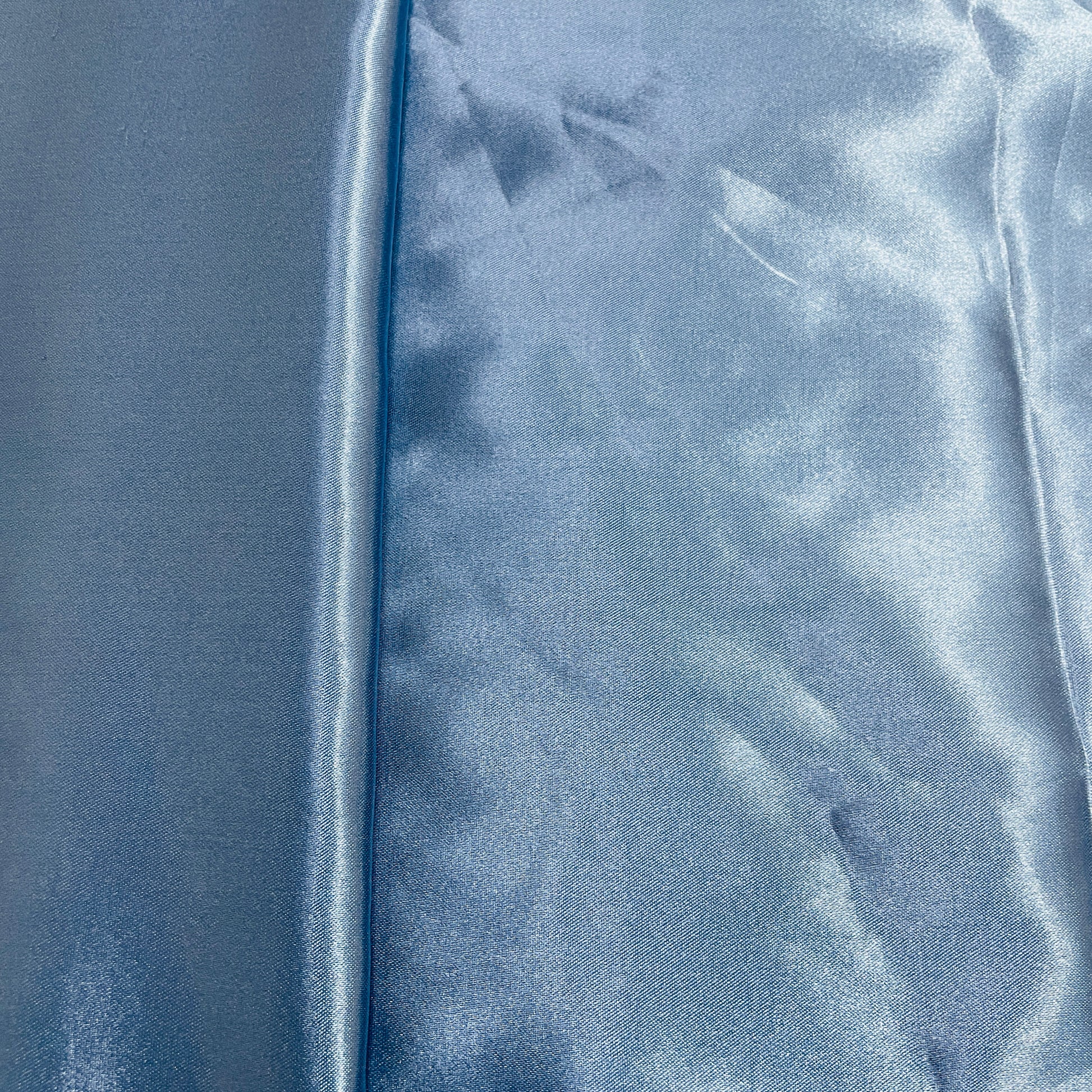 Spruce Blue Solid Satin Fabric - TradeUNO